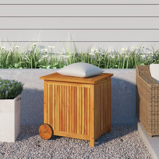 vidaXL Garden Storage Box with Wheels 60x50x58 cm Solid Wood Acacia - Giant Lobelia