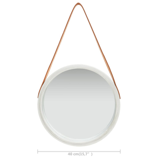 vidaXL Wall Mirror with Strap 40 cm Silver - Giant Lobelia