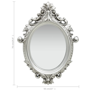 vidaXL Wall Mirror Castle Style 56x76 cm Silver - Giant Lobelia