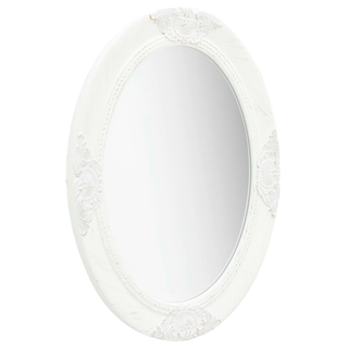 vidaXL Wall Mirror Baroque Style 50x70 cm White - Giant Lobelia