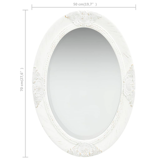 vidaXL Wall Mirror Baroque Style 50x70 cm White - Giant Lobelia