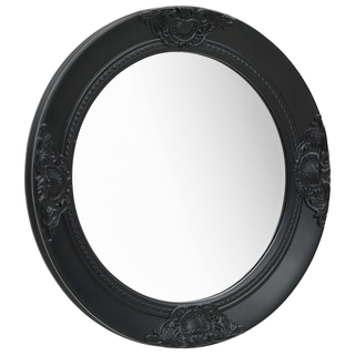 vidaXL Wall Mirror Baroque Style 50 cm Black - Giant Lobelia