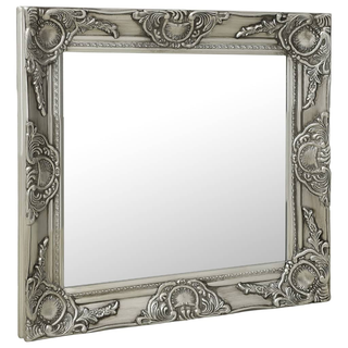 vidaXL Wall Mirror Baroque Style 50x50 cm Silver - Giant Lobelia