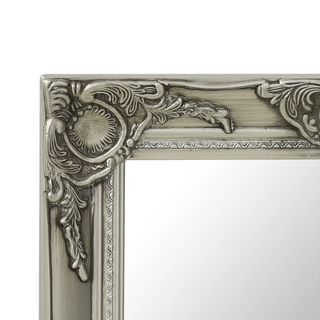 vidaXL Wall Mirror Baroque Style 50x50 cm Silver - Giant Lobelia