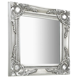 vidaXL Wall Mirror Baroque Style 40x40 cm Silver - Giant Lobelia