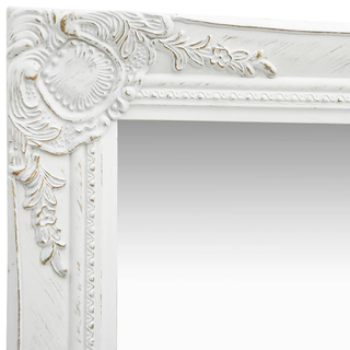 vidaXL Wall Mirror Baroque Style 40x40 cm White - Giant Lobelia