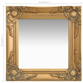 vidaXL Wall Mirror Baroque Style 40x40 cm Gold - Giant Lobelia