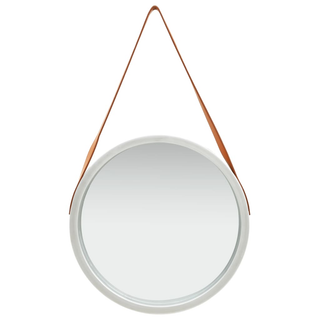 vidaXL Wall Mirror with Strap 50 cm Silver - Giant Lobelia