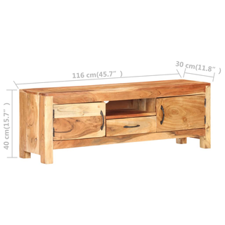 vidaXL TV Cabinet 116x30x40 cm Solid Acacia Wood - Giant Lobelia