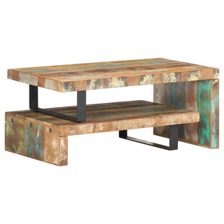 2 Piece Coffee Table Set Solid Reclaimed Wood - Giant Lobelia