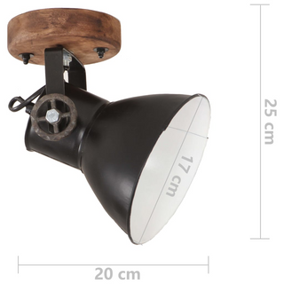 vidaXL Industrial Wall/Ceiling Lamps 2 pcs Black 20x25 cm E27 - Giant Lobelia