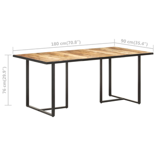 vidaXL Dining Table 180 cm Rough Mango Wood - Giant Lobelia