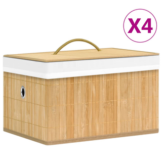 Bamboo Storage Boxes 4 pcs - Giant Lobelia