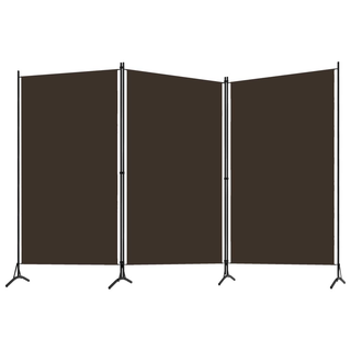 3-Panel Room Divider Brown 260x180 cm - Giant Lobelia