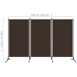 3-Panel Room Divider Brown 260x180 cm - Giant Lobelia