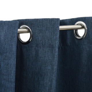 vidaXL Linen-Look Blackout Curtains with Grommets 2 pcs Blue 140x175cm - Giant Lobelia