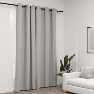 vidaXL Linen-Look Blackout Curtains with Grommets Grey 290x245cm - Giant Lobelia