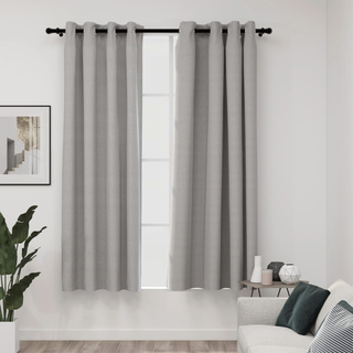 vidaXL Linen-Look Blackout Curtains with Grommets 2pcs Grey 140x175cm - Giant Lobelia