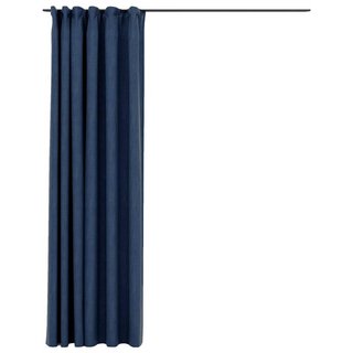 vidaXL Linen-Look Blackout Curtains with Hooks Blue 290x245 cm - Giant Lobelia