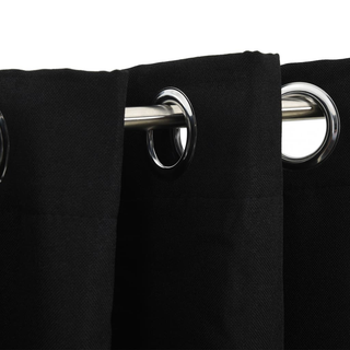 vidaXL Linen-Look Blackout Curtains with Grommets 2pcs Black 140x245cm - Giant Lobelia