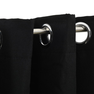 vidaXL Linen-Look Blackout Curtains with Grommets 2pcs Black 140x225cm - Giant Lobelia