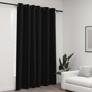 vidaXL Linen-Look Blackout Curtains with Gromments Anthracite 290x245cm - Giant Lobelia