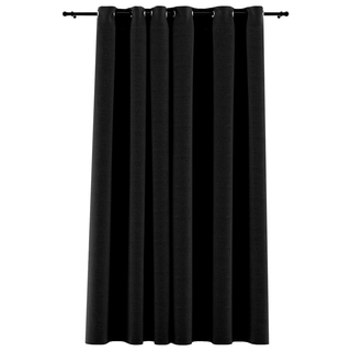 vidaXL Linen-Look Blackout Curtains with Gromments Anthracite 290x245cm - Giant Lobelia