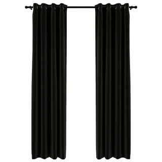 vidaXL Linen-Look Blackout Curtains 2 pcs Anthracite 140x225cm - Giant Lobelia