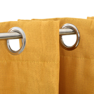 vidaXL Linen-Look Blackout Curtains with Grommets 2pcs Yellow 140x175cm - Giant Lobelia