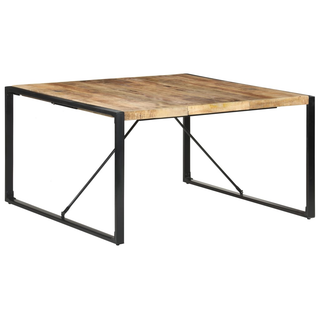 vidaXL Dining Table 140x140x75 cm Rough Mango Wood - Giant Lobelia