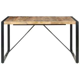 vidaXL Dining Table 140x140x75 cm Rough Mango Wood - Giant Lobelia