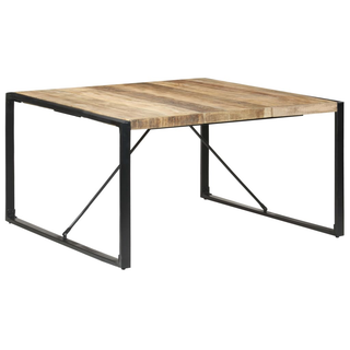 vidaXL Dining Table 140x140x75 cm Rough Mango Wood - Giant Lobelia