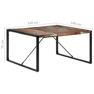 vidaXL Dining Table 140x140x75 cm Solid Reclaimed Wood - Giant Lobelia