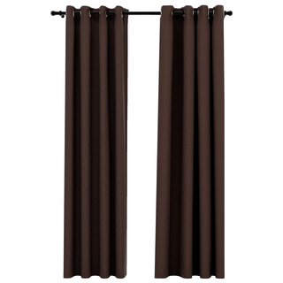 vidaXL Linen-Look Blackout Curtains with Grommets 2pcs Taupe 140x245cm - Giant Lobelia