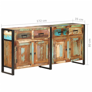 vidaXL Sideboard 172x35x80 cm Solid Reclaimed Wood - Giant Lobelia