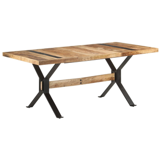 vidaXL Dining Table 180x90x76 cm Rough Mango Wood - Giant Lobelia