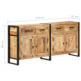 vidaXL Sideboard 172x35x80 cm Solid Mango Wood - Giant Lobelia