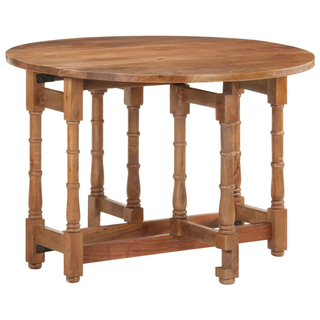 vidaXL Dining Table Round 110x76 cm Solid Mango Wood - Giant Lobelia