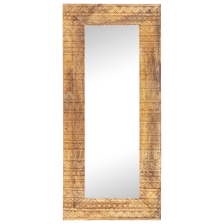 vidaXL Hand-Carved Mirror 110x50x2.5 cm Solid Mango Wood - Giant Lobelia