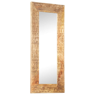 vidaXL Hand-Carved Mirror 110x50x2.5 cm Solid Mango Wood - Giant Lobelia