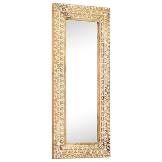 vidaXL Hand-Carved Mirror 110x50x2.6 cm Solid Mango Wood - Giant Lobelia