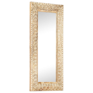 vidaXL Hand-Carved Mirror 110x50x2.6 cm Solid Mango Wood - Giant Lobelia