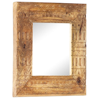 vidaXL Hand-Carved Mirror 50x50x2.5 cm Solid Mango Wood - Giant Lobelia