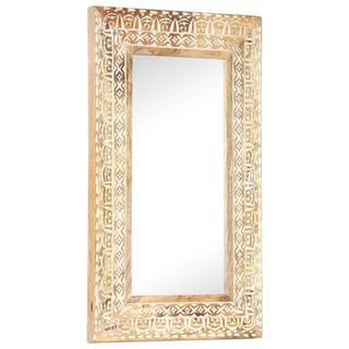 vidaXL Hand-Carved Mirror 80x50x2.6 cm Solid Mango Wood - Giant Lobelia