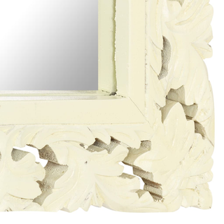 vidaXL Hand Carved Mirror White 110x50 cm Solid Mango Wood - Giant Lobelia