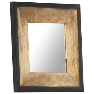 vidaXL Mirror 50x50 cm Solid Mango Wood - Giant Lobelia