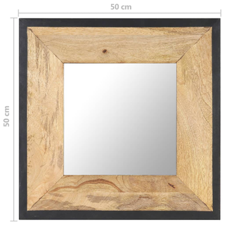 vidaXL Mirror 50x50 cm Solid Mango Wood - Giant Lobelia