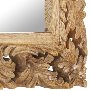 vidaXL Hand Carved Mirror Brown 50x50 cm Solid Mango Wood - Giant Lobelia