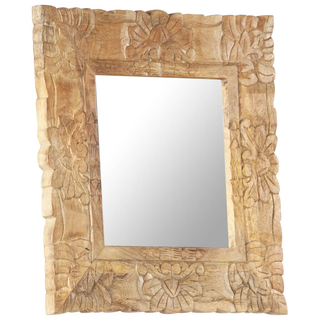 vidaXL Mirror 50x50 cm Solid Mango Wood - Giant Lobelia