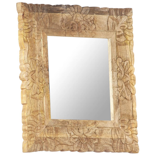 vidaXL Mirror 50x50 cm Solid Mango Wood - Giant Lobelia